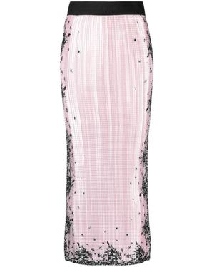 MSGM Rokken ,Veelkleurig ,Leer Midi Rokken - Roze