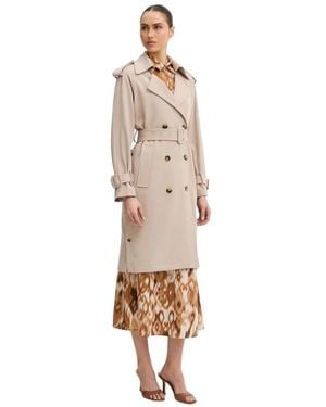Fracomina Jassen ,Polyester Lange Trenchcoat - Metallic