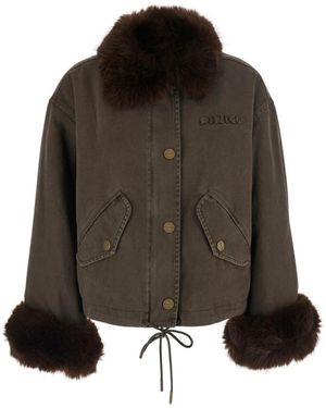 Pinko Jacke Aus Kunstpelz & Lammfellimitat - Braun