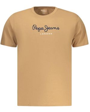 Pepe Jeans T-Shirt Met Korte Mouwen - Naturel