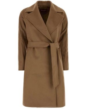 Max Mara Belted Coats - Brown