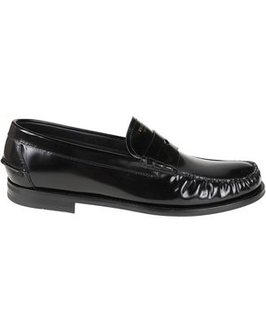 Prada Schoenen ,Zwart ,Leer Gekreukelde Leren Loafers