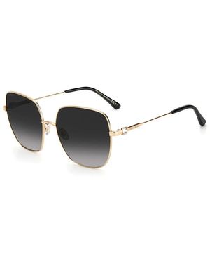 Jimmy Choo Occhiali da sole bicolori in metallo montatura quadrata - Nero