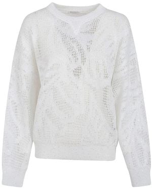 Brunello Cucinelli Round-Neck Knitwear - White