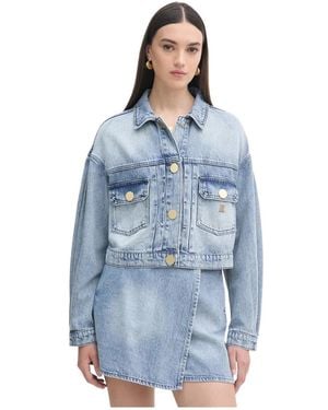 ARMANI EXCHANGE Jassen ,Blauw ,Denim Crop Denim Jacket