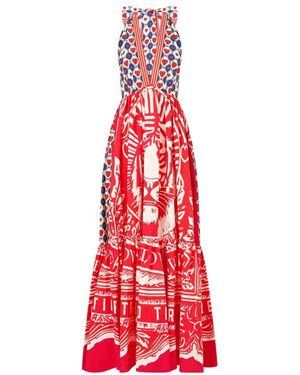 CAMILLA Kleedjes ,Rood ,Tijger Ruffle Halter Jurk