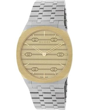 Gucci Elegante Zweifarbige Schweizer Uhr - Mettallic