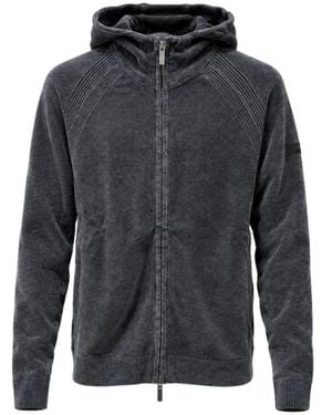 Rrd Hoodies & Sweatvesten ,Grijs ,Velvet Techno Wash Hood Zip Knit