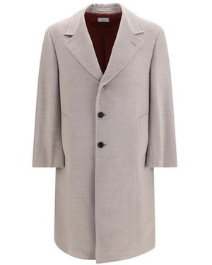 Brunello Cucinelli Single-Breasted Coats - Marrón