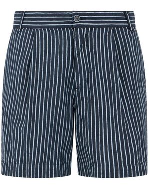120% Lino Casual Shorts - Blue
