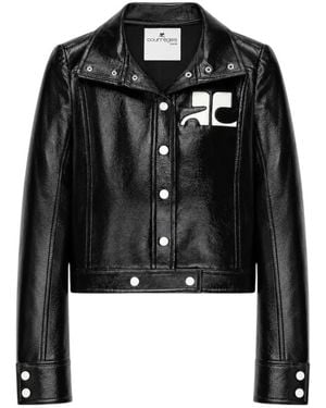 Courreges Reedition Vinyl Jas - Zwart