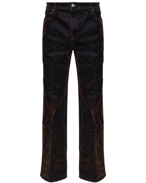 Amiri Flock Ma Fit 5 Pocket Jean - Zwart