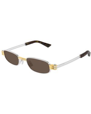 Bottega Veneta Vintage Geïnspireerde Rechthoekige Zonnebril - Metallic
