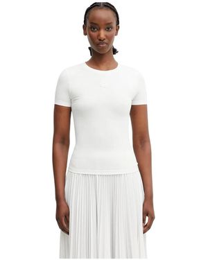 Marine Serre Tops ,Wit ,Katoen Pearl Logo Baby Fit T-Shirt