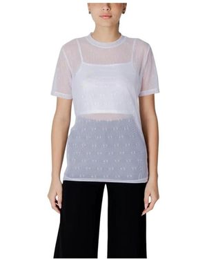 ARMANI EXCHANGE Mesh Top See-Through Overlay - Blauw