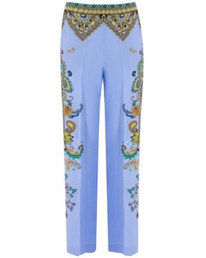Etro Silk Trousers - Blue