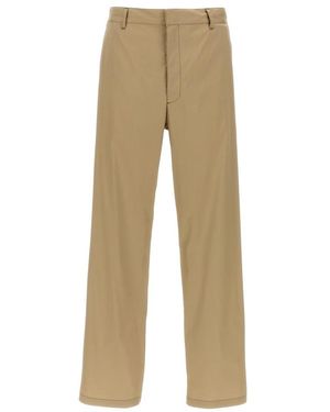Prada Broeken ,Katoen Katoenmix Popeline Rechte Broek - Naturel