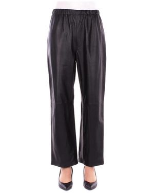 SOLOTRE Leather Trousers - Bleu