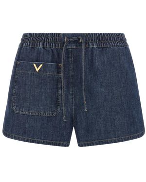 Valentino Garavani Denim Shorts - Blue