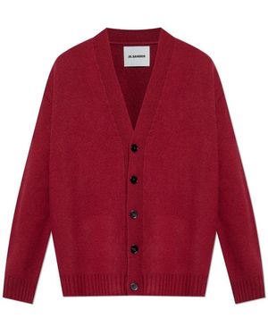 Jil Sander Woll-Strickjacke - Rot