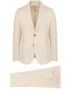 Manuel Ritz Single Breasted Suits - Natural