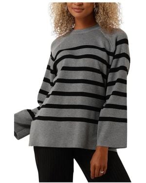 Object Graues Stricktop Für Frauen - Schwarz