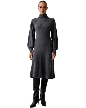Pinko Gebreide Midi Jurk - Zwart