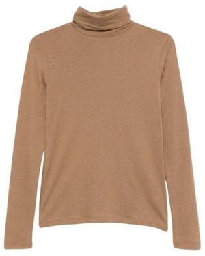 Majestic Filatures Langarm-Shirt Mit Hohem Kragen - Braun