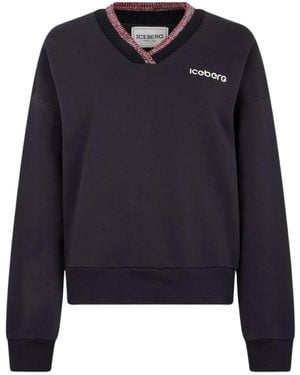 Iceberg Hoodies & Sweatvesten ,Blauw ,Katoen Sweatshirt