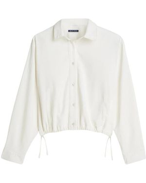 Summum Overhemden ,Denim Cropped Denim Blouse - Wit