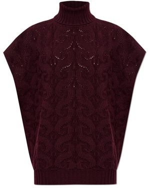 Etro Truien & Vesten ,Rood ,Wol Turtleneck Vest