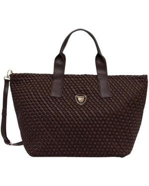 Blauer Tote Bags - Marrón