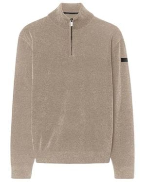 Rrd W26136 Samt-Pullover Mit Halbem Reißverschluss - Natur