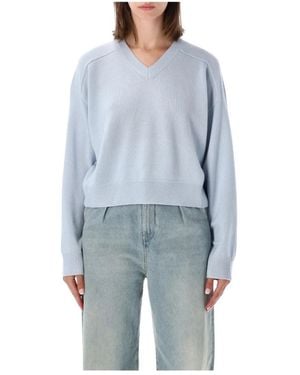 Loulou de Saison Truien & Vesten ,Blauw ,Kasjmier Anzor V-Neck Trui