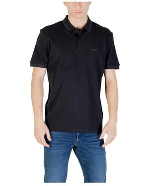 HUGO Blaues Baumwoll Polo Shirt Kurzarm - Schwarz