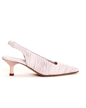 Halmanera Rosa Leder Slingback Pumps - Pink