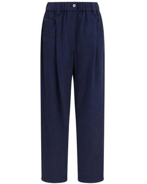 Brunello Cucinelli Wide Trousers - Blu