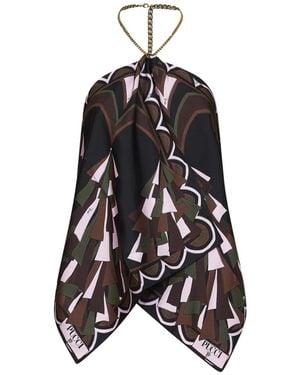 PUCCI Tops ,Veelkleurig ,Baiadera Print Chain Top - Zwart