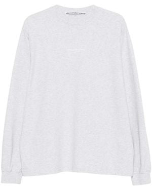 Alexander Wang Logo Print Long Sleeve Tee - Wit