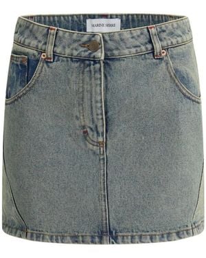 Marine Serre Mond Minirock Mit Iconic Moon Logo - Grau
