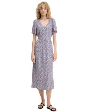 Marc O' Polo Kleedjes ,Veelkleurig ,Crepe Viscose Midi Jurk - Paars