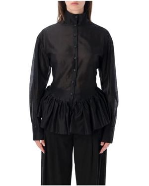 Thelatest Overhemden ,Zwart ,Polyester Elaine Shirt