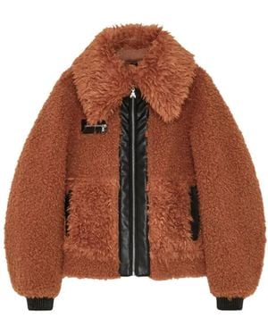 Patrizia Pepe Faux Fur & Shearling Jackets - Brown
