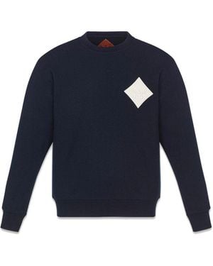 MCM Bouclé-Sweatshirt Mit Logoaufnäher - Blau