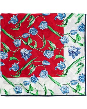 KENZO Accessoires ,Veelkleurig ,Tulip Square Sjaal - Meerkleurig