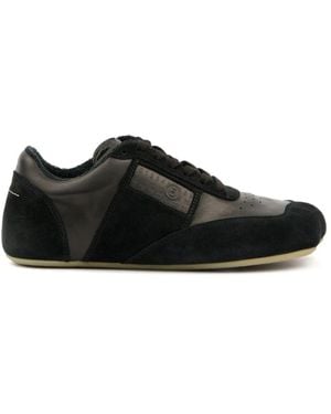 MM6 by Maison Margiela Low-Profile Trainers With Suede Panels - Black