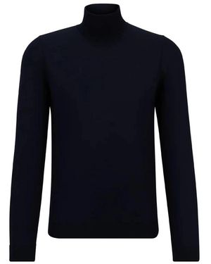HUGO Truien & Vesten ,Blauw ,Wol Wollen Coltrui Musso