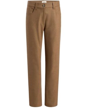 KHAITE Straight Trousers - Marrón