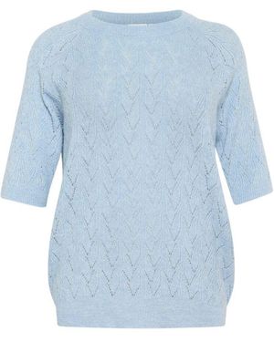 Kaffe Round-Neck Knitwear - Bleu