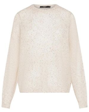 Seventy Rundhals-Pullover Mit Pailletten - Weiß